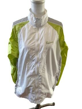 Vintage Ladies Nike Windbreaker Jacket White Green L